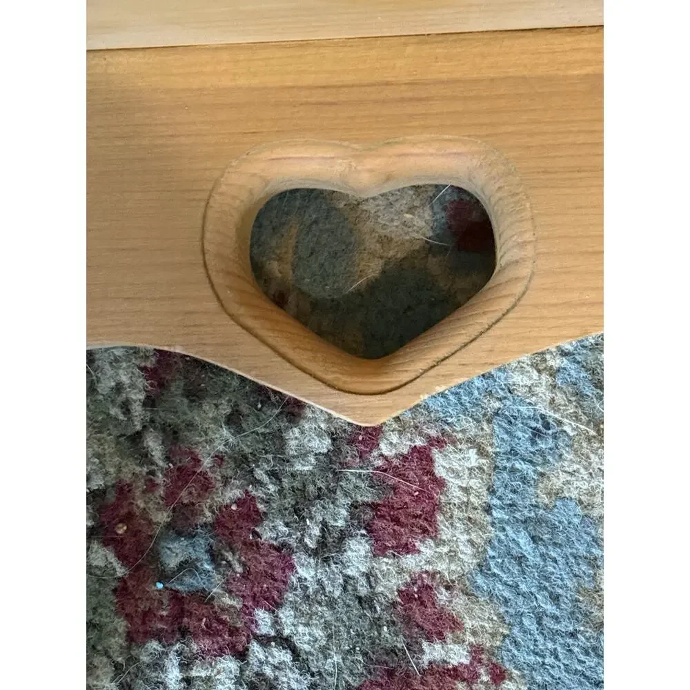 Pair Of Vintage Solid Wood Wall Shelf 5 Heart Cutouts Country Cottage 12x5x7